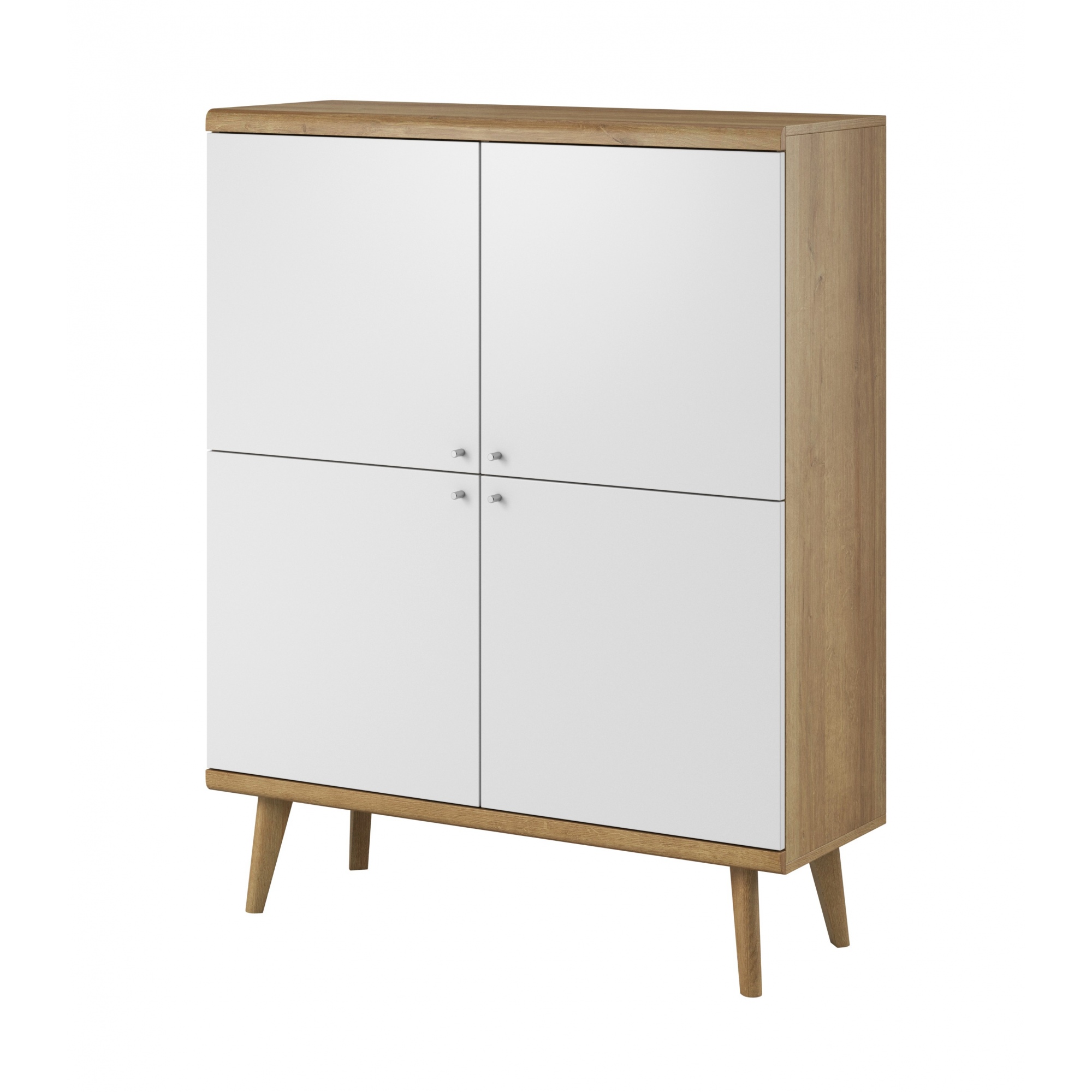 Komoda wysoka OSLO 107 cm dąb riviera/biały