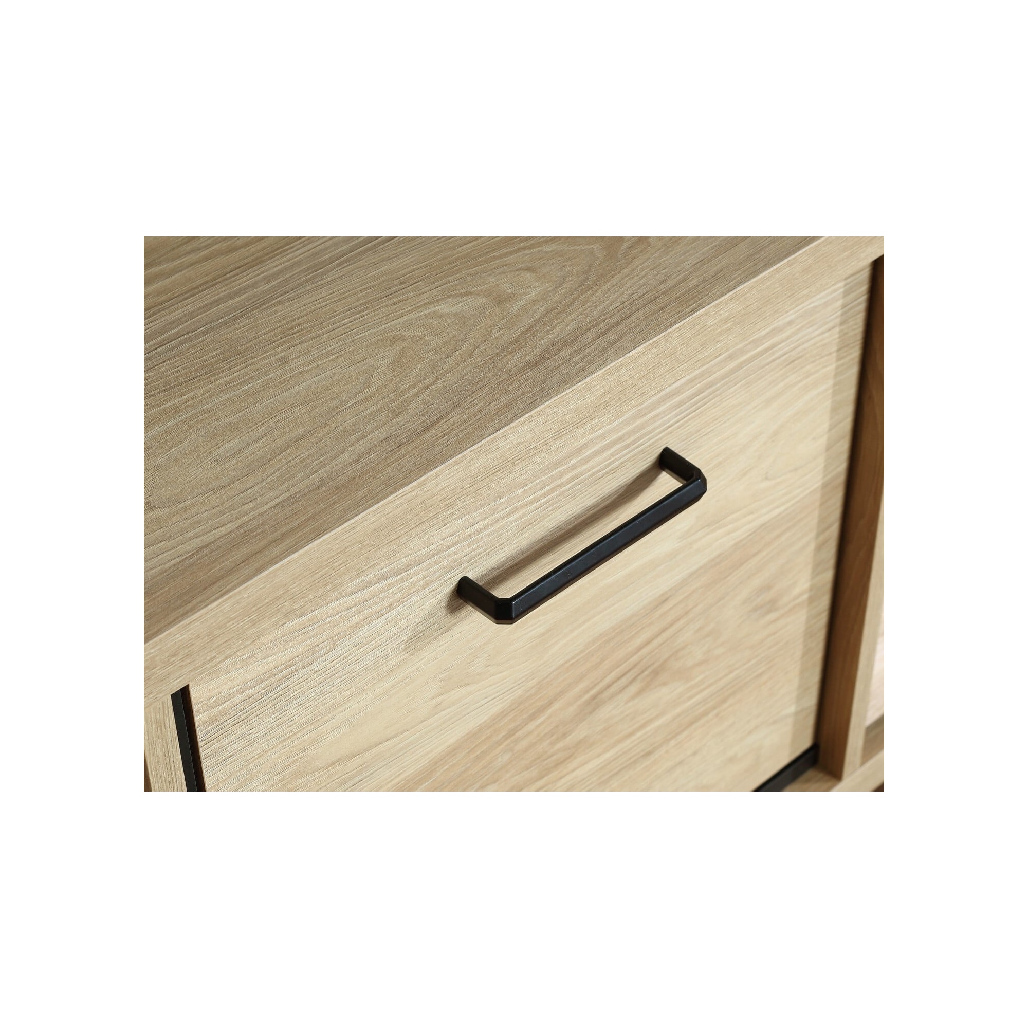 Witryna wysoka do salonu COMO 92 cm w kolorze natural hikora