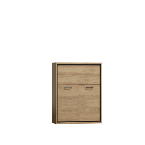 Komoda wysoka do salonu COMO 92 cm w kolorze natural hikora