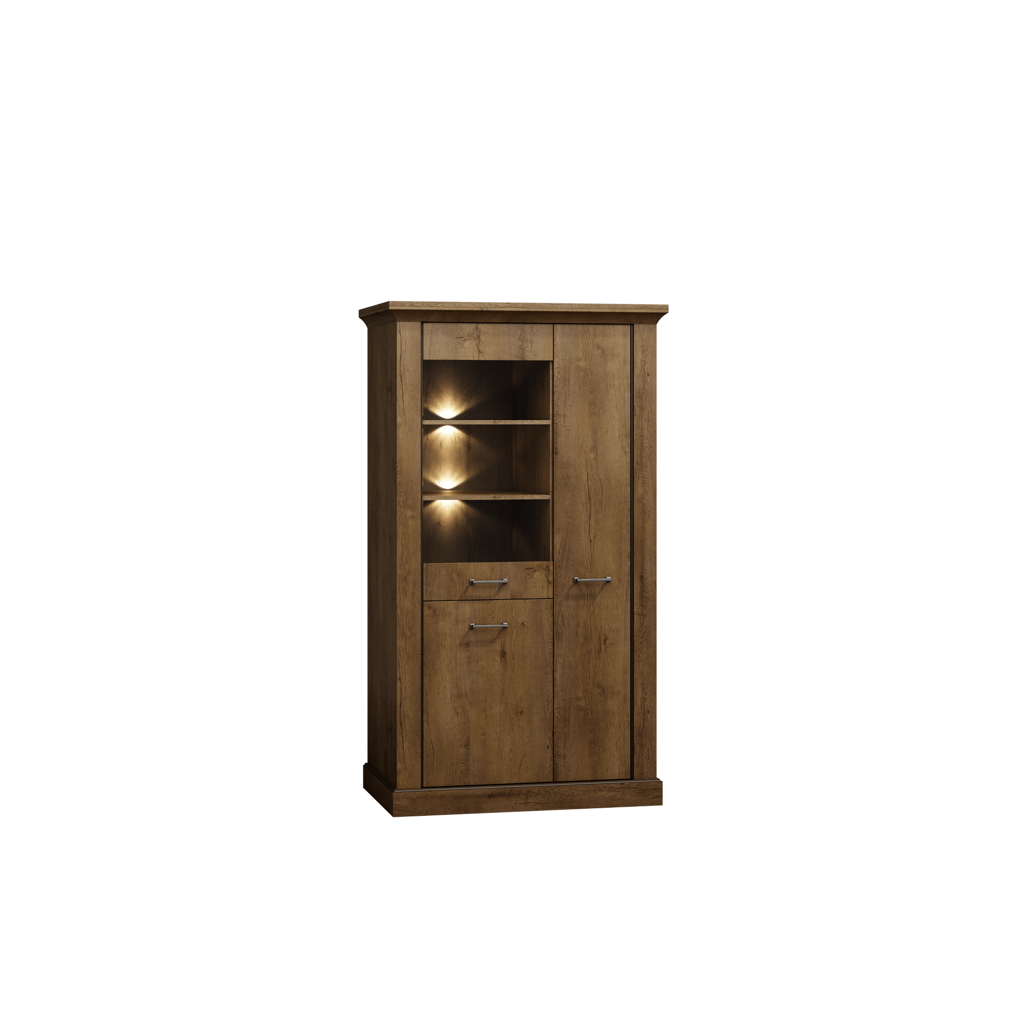 Witryna wysoka do salonu NIKA 97 cm w kolorze jesion jasny