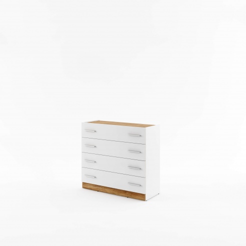 Komoda DENO 100 cm biały/dąb stirling