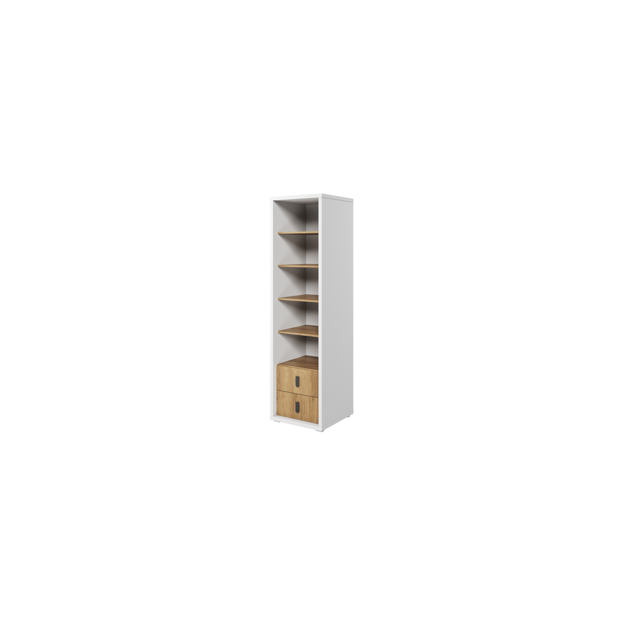 Regał MALI 55 cm biały/hikora naturalna
