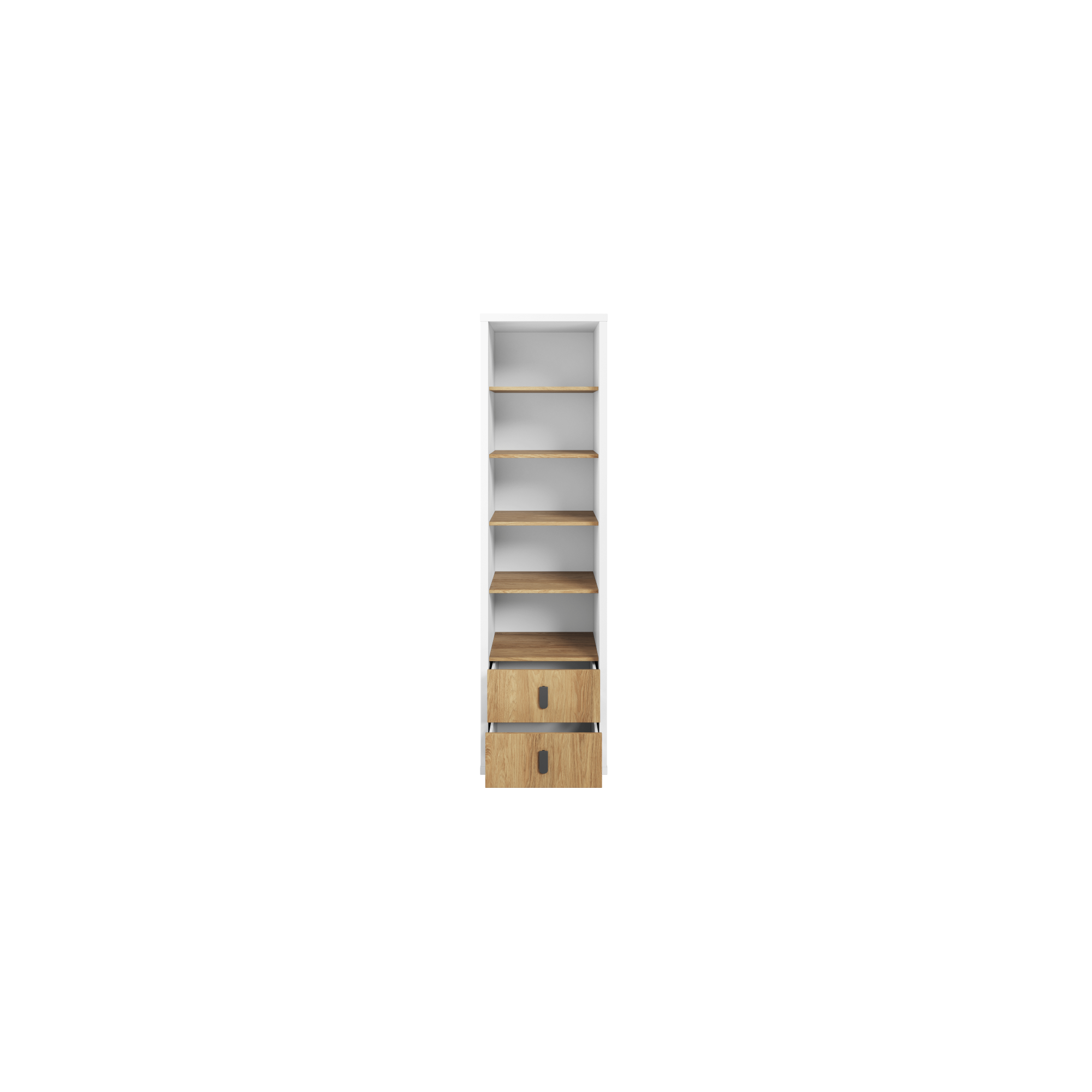 Regał MALI 55 cm biały/hikora naturalna