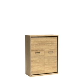 Komoda wysoka do salonu COMO 92 cm w kolorze natural hikora