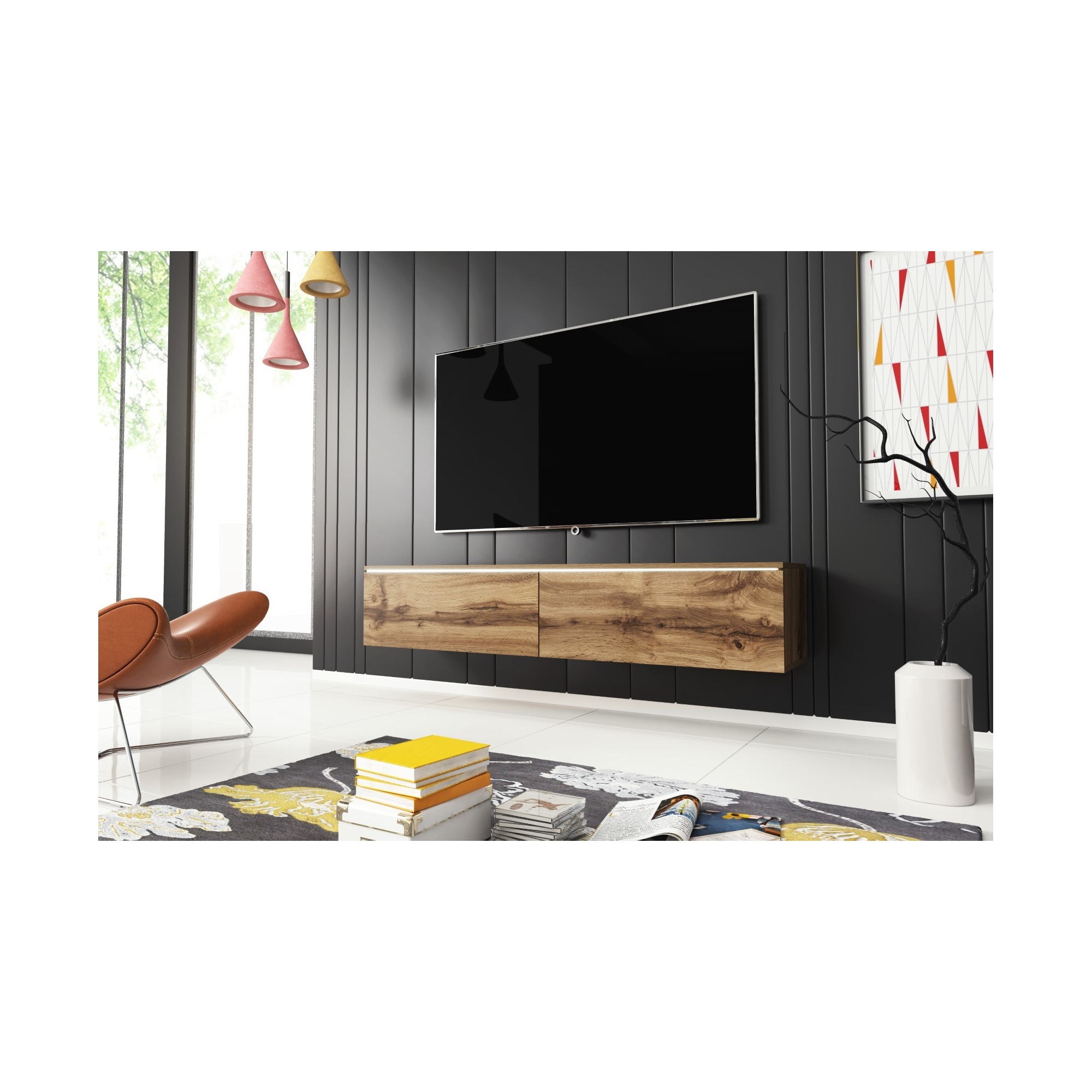 Szafka pod telewizor DIDI 140 cm dąb wotan