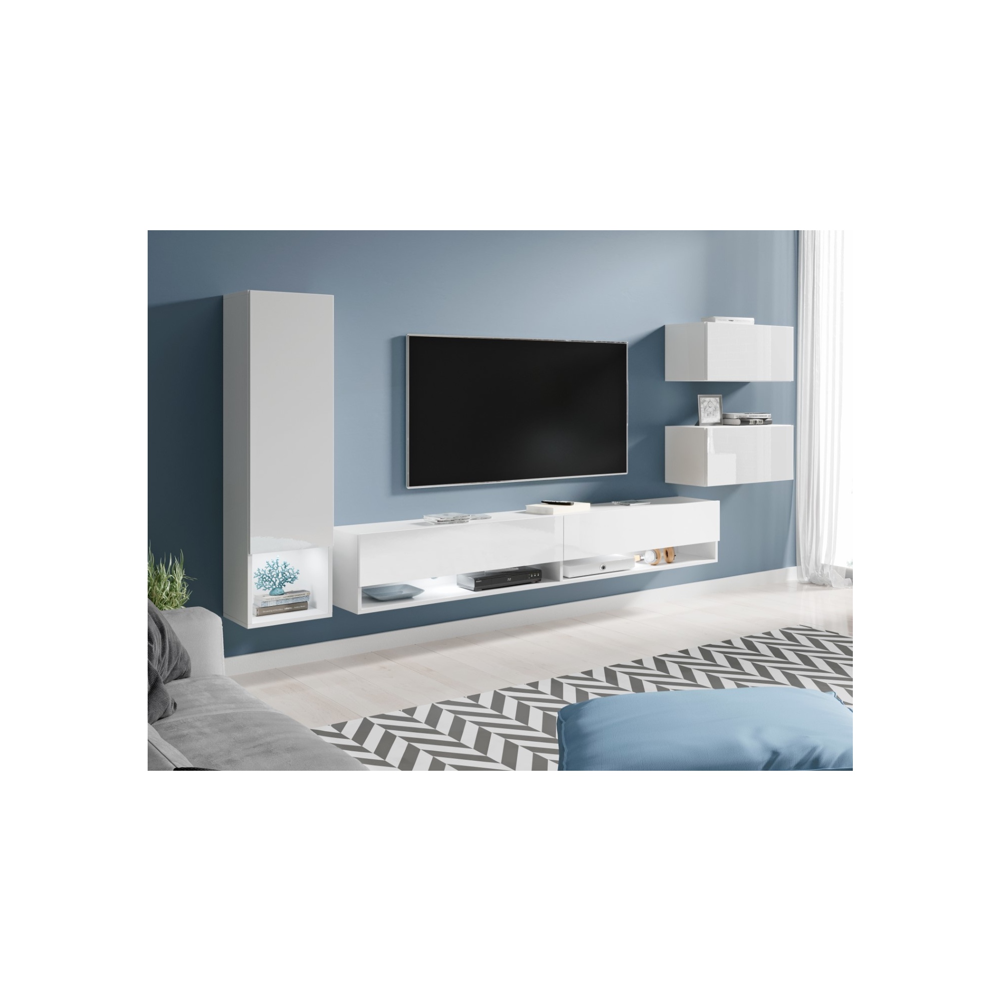 Meblościanka Amy biały połysk/biały