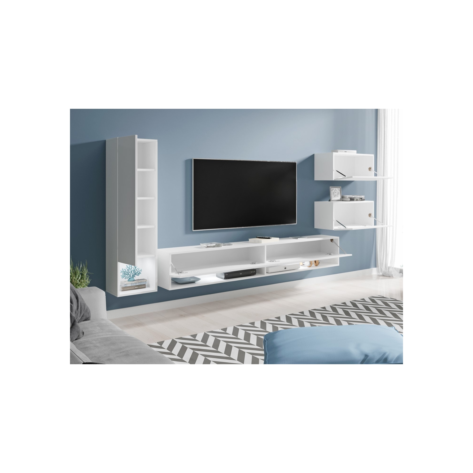 Meblościanka Amy biały połysk/biały