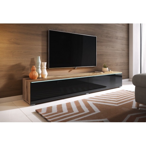 Szafka pod telewizor DIDI 180 cm wotan/czarny połysk