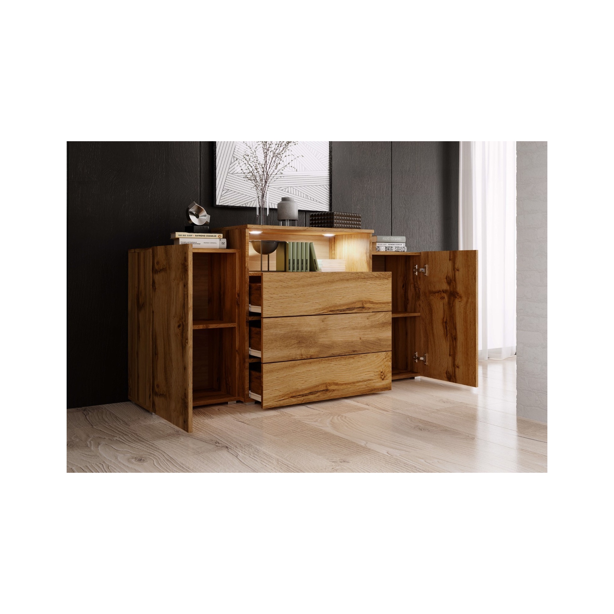 Komoda do salonu KORFU III dąb wotan