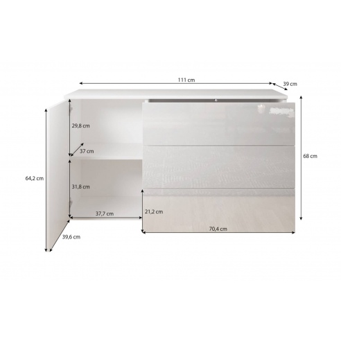 Komoda do salonu 110 cm PARMA dąb wotan