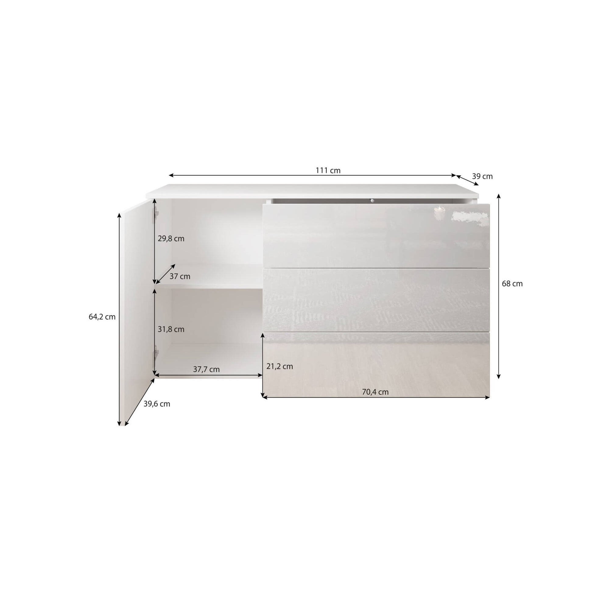 Komoda do salonu 110 cm PARMA dąb wotan