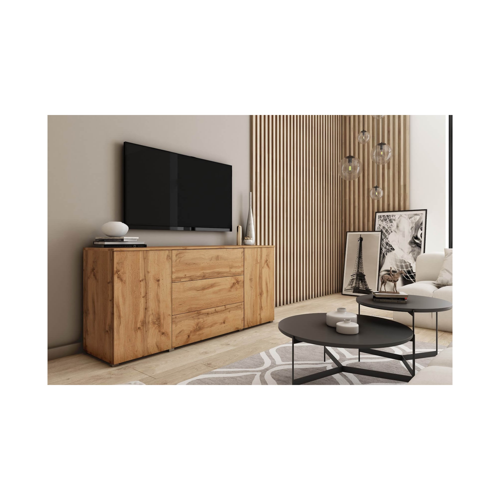 Komoda do salonu 150 cm PARMA dąb wotan