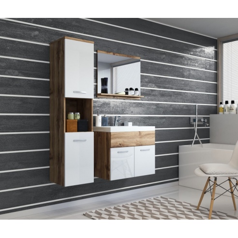 Komplet mebli łazienkowych MONAL dąb wotan/biały