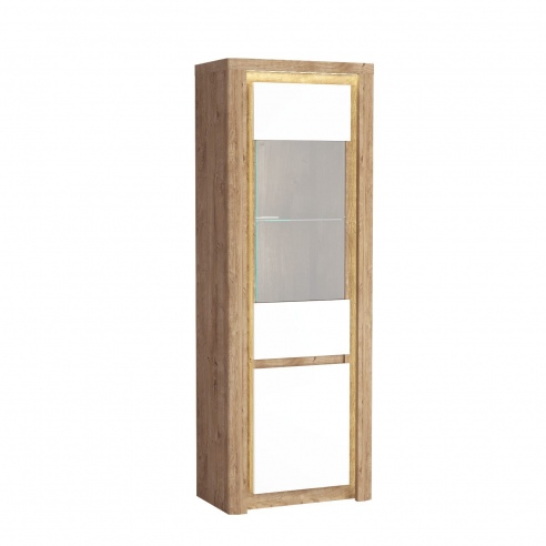 Witryna do salonu LIVIO dąb ribbeck/biały