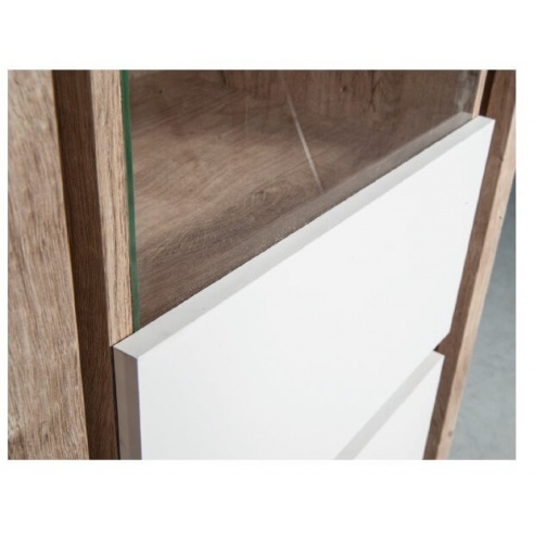 Witryna do salonu LIVIO dąb ribbeck/biały