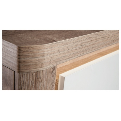 Komoda LIVIO 184 cm dąb ribbeck/biały połysk
