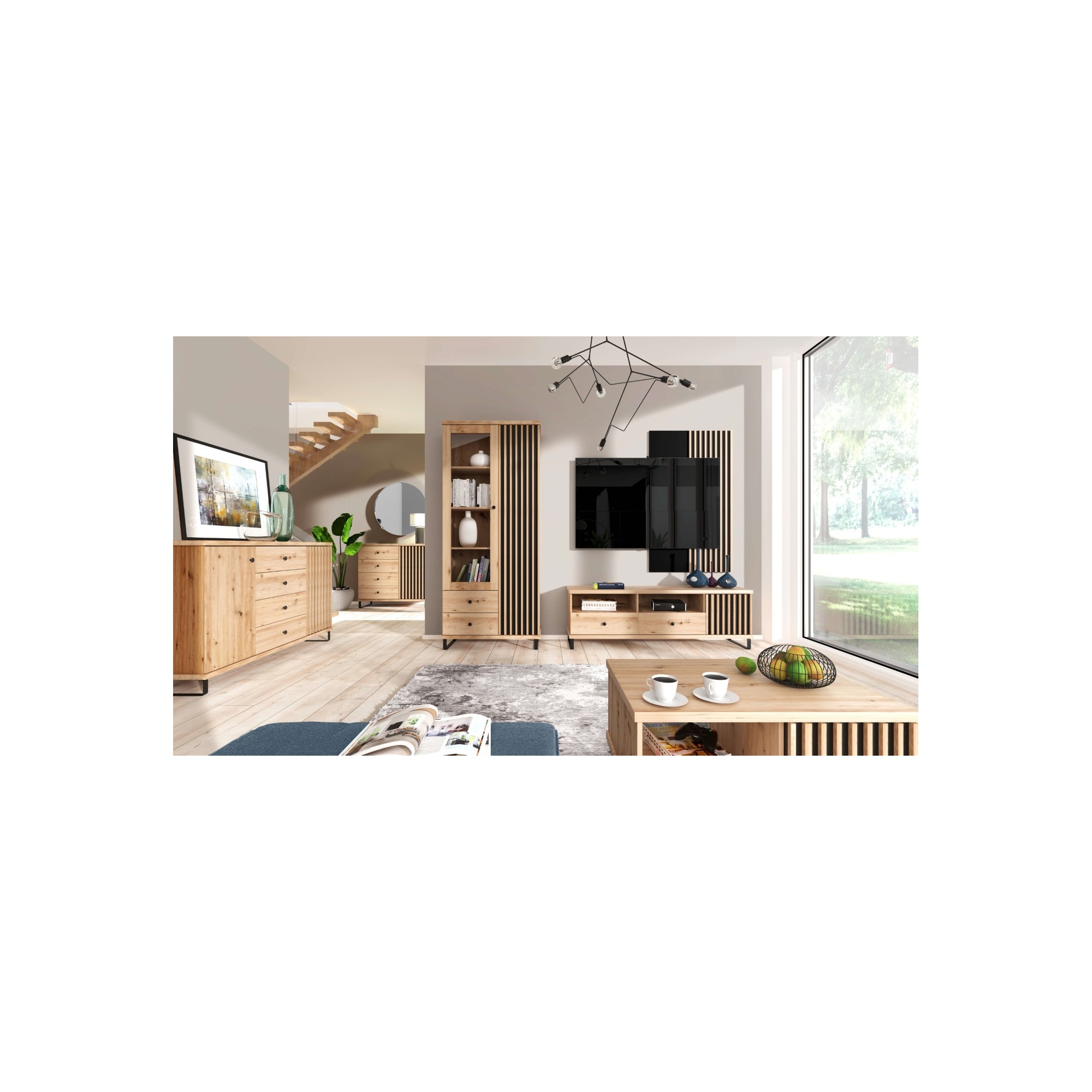 Szafka pod telewizor MALI dąb artisan