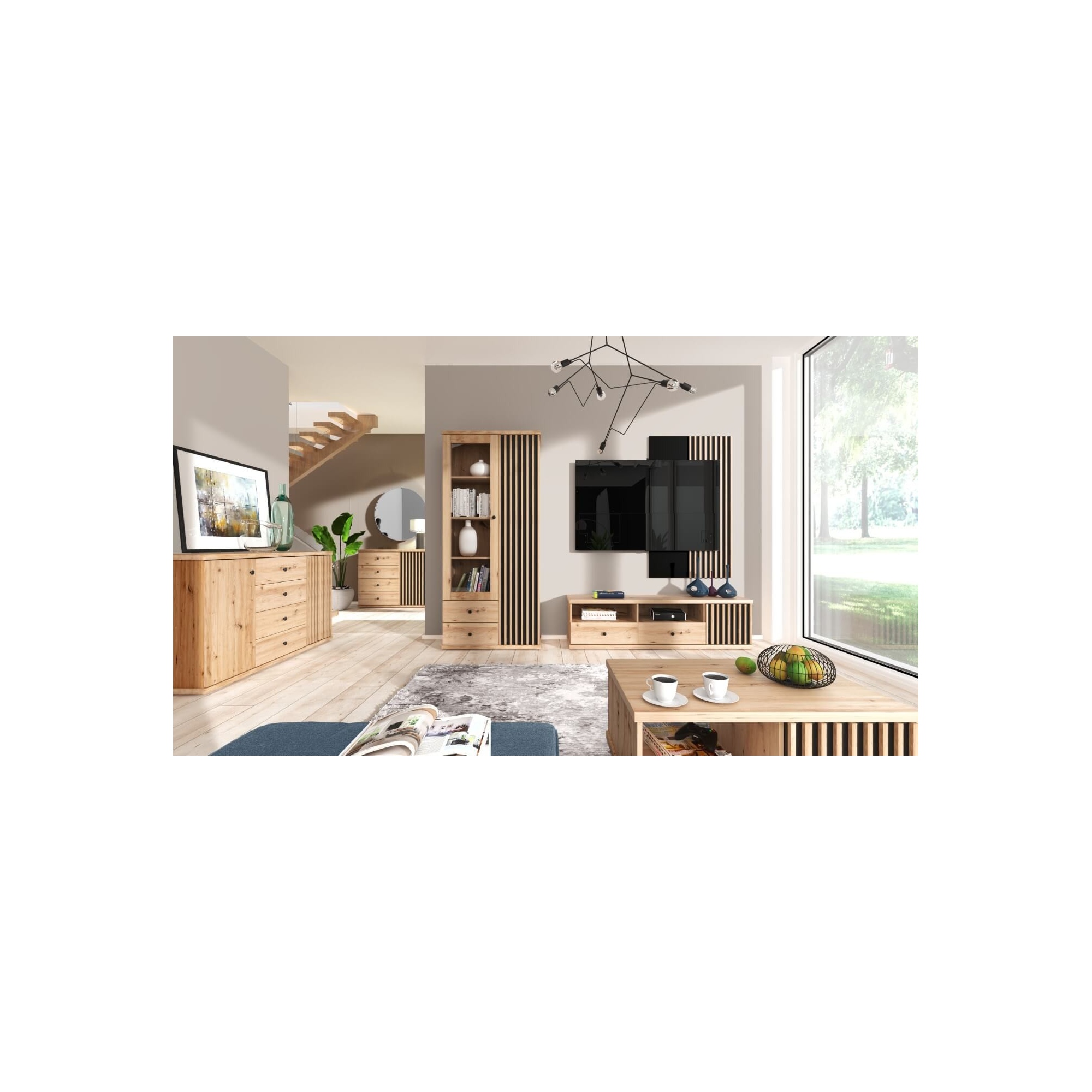 Szafka pod telewizor MALI dąb artisan