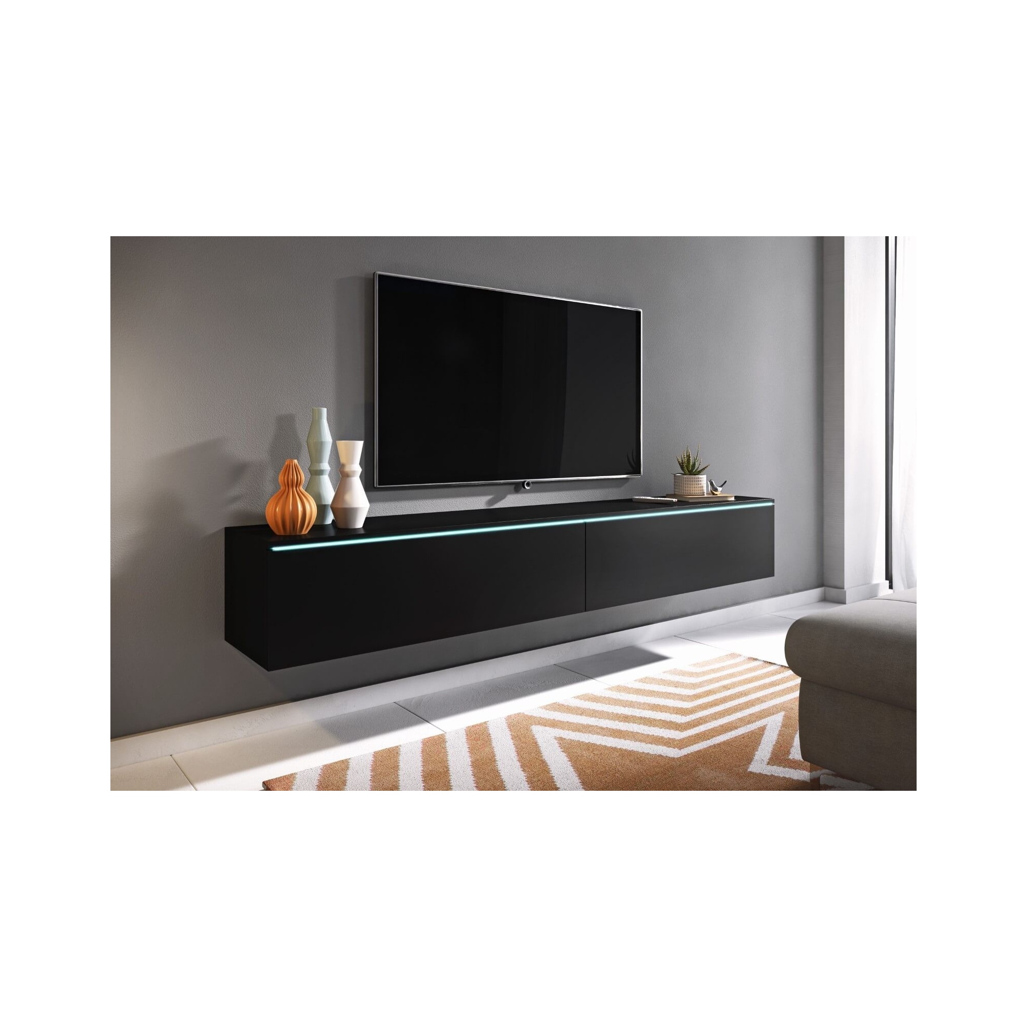 Szafka pod telewizor DIDI 180 cm czarny grafit