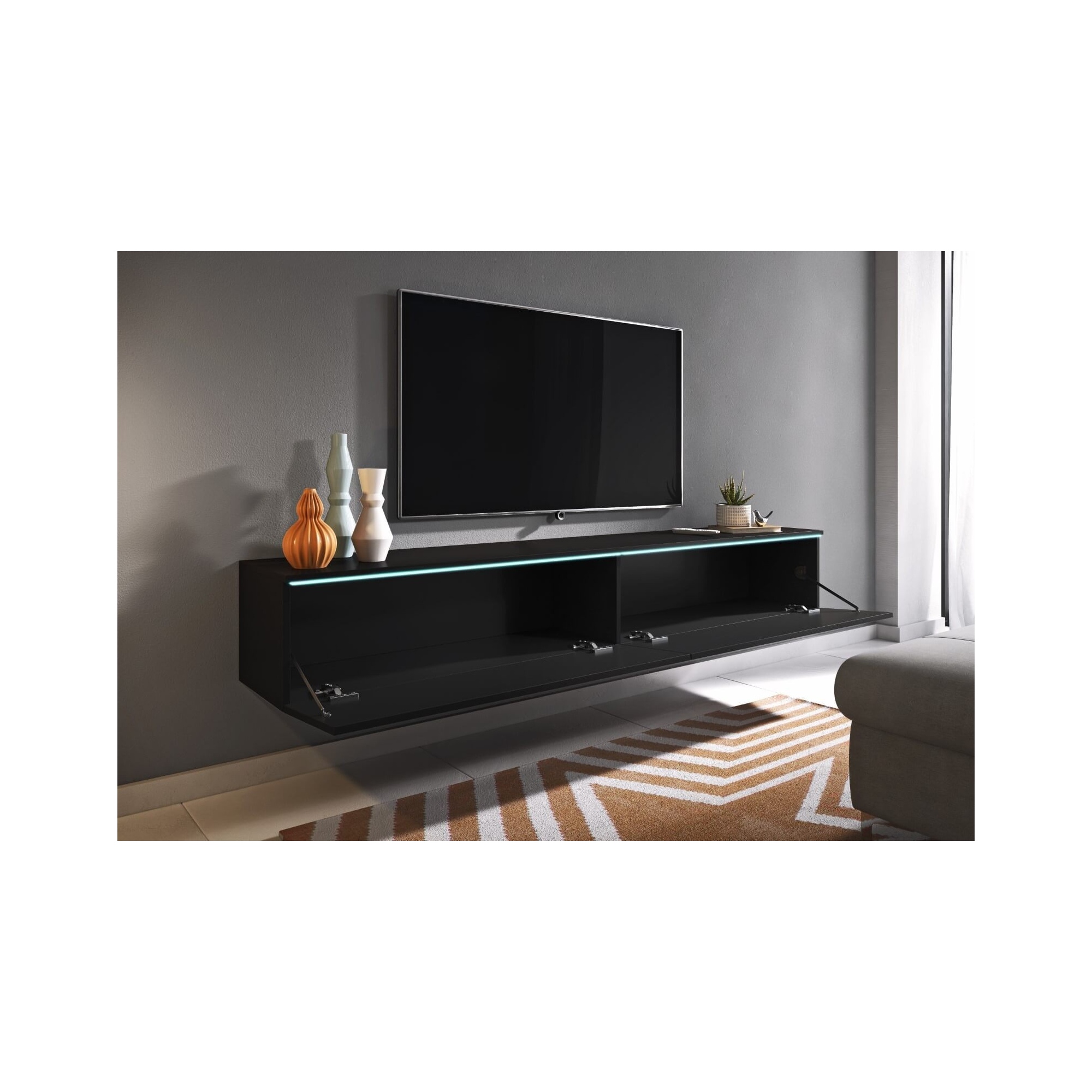 Szafka pod telewizor DIDI 180 cm czarny grafit