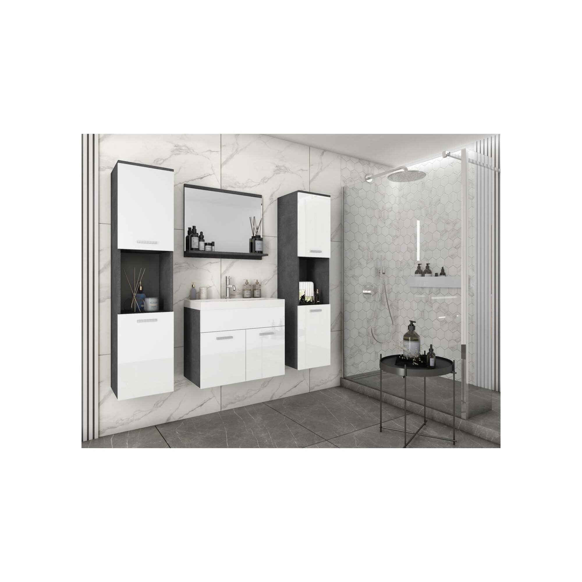 Komplet mebli łazienkowych MONAL XL matera/biały