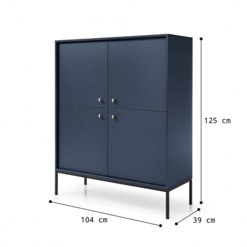 Bordowa komoda MINIMAL na metalowych nogach