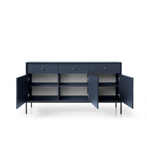Bordowa komoda MINIMAL na metalowych nogach
