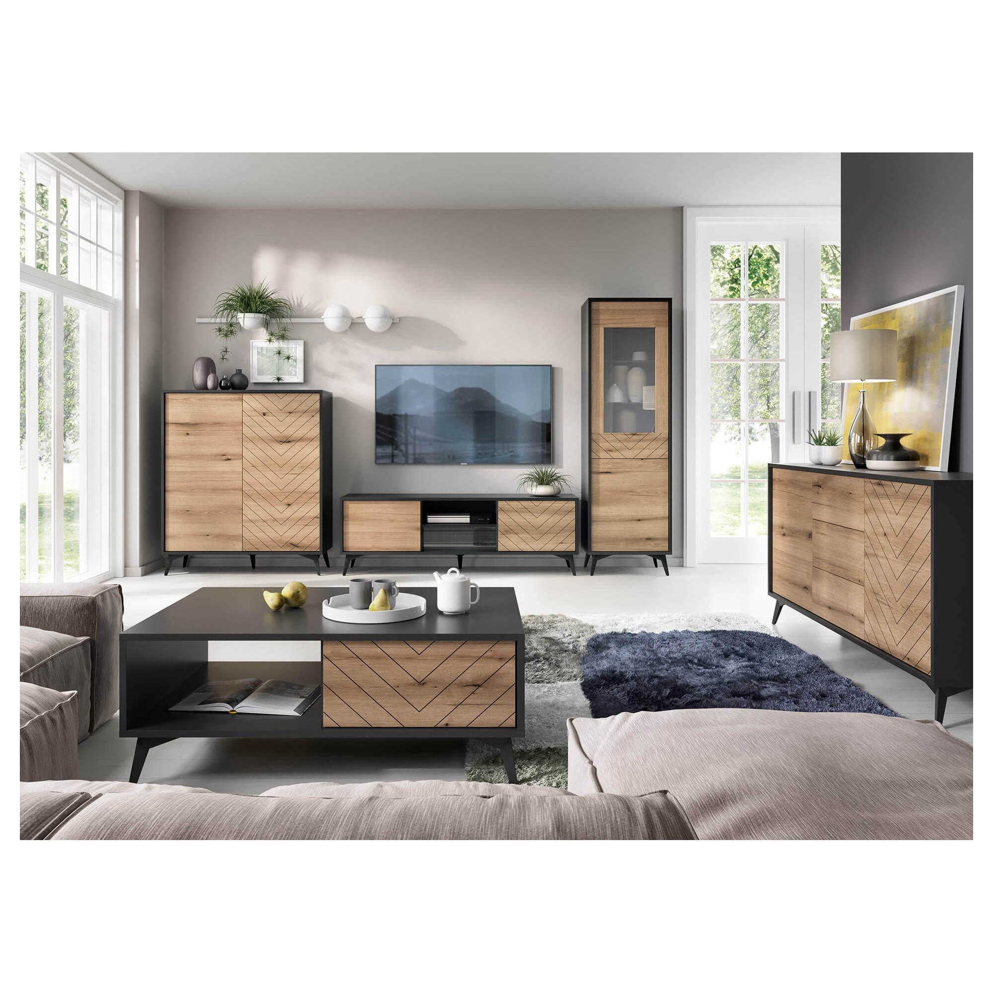 Szafka RTV DIAMOND na metalowych nogach